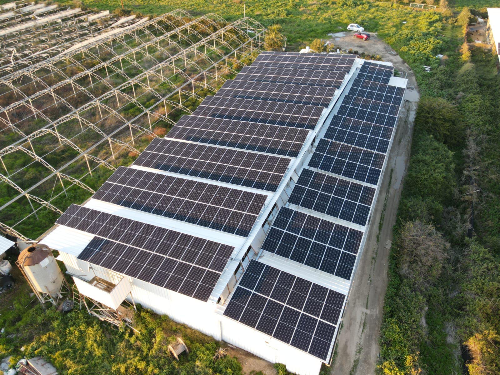 A solar system on agricultural buildings in Kfar Yedidia