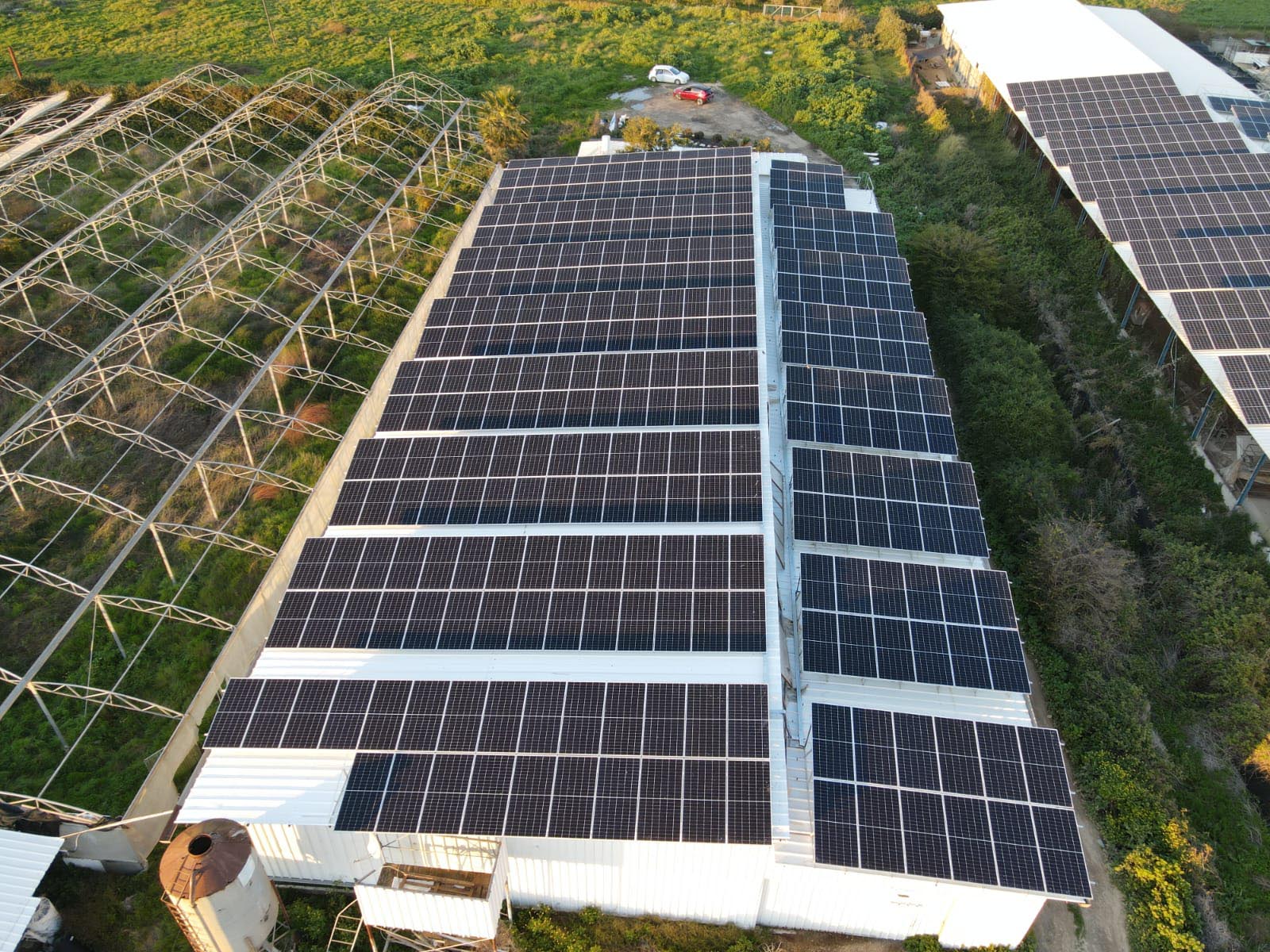 A solar system on agricultural buildings in Kfar Yedidia